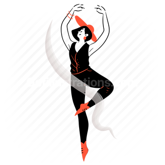 hat, dance, dancing, woman, activity, entertainment